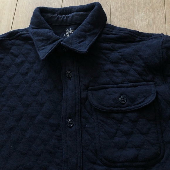 J. Crew Knit Goods Quilted Cotton Button Up Jacket in Navy Men’s Size S - Picture 5 of 10